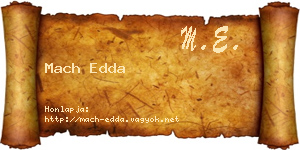 Mach Edda névjegykártya